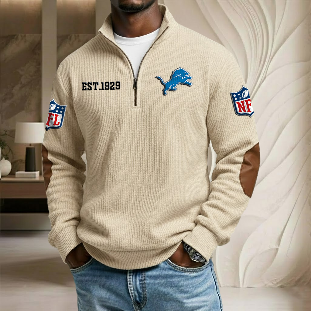 NFL x DET EST Stand Collar Half-zip Sweatshirt HLP HLPHUONG