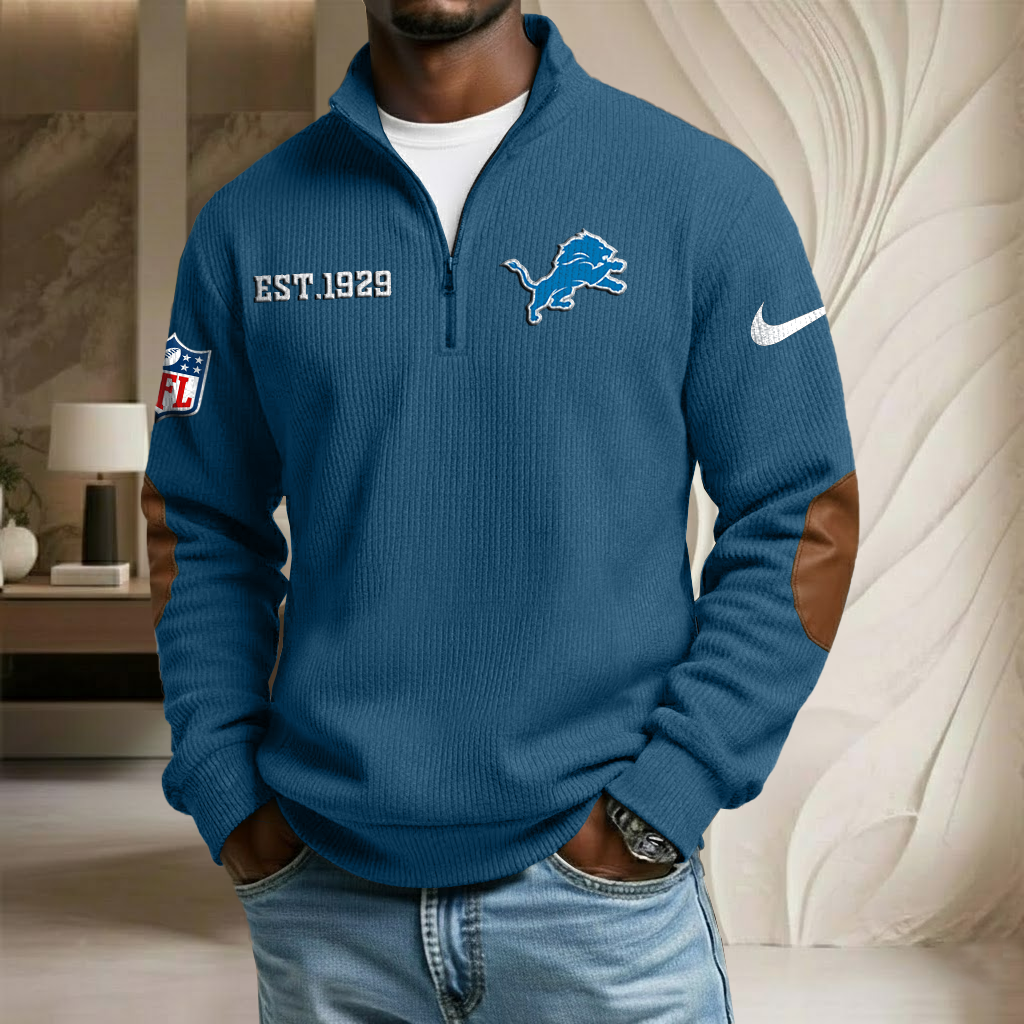 NFL x DET EST Year Stand Collar Half-zip Sweatshirt HLP HLPHUONG