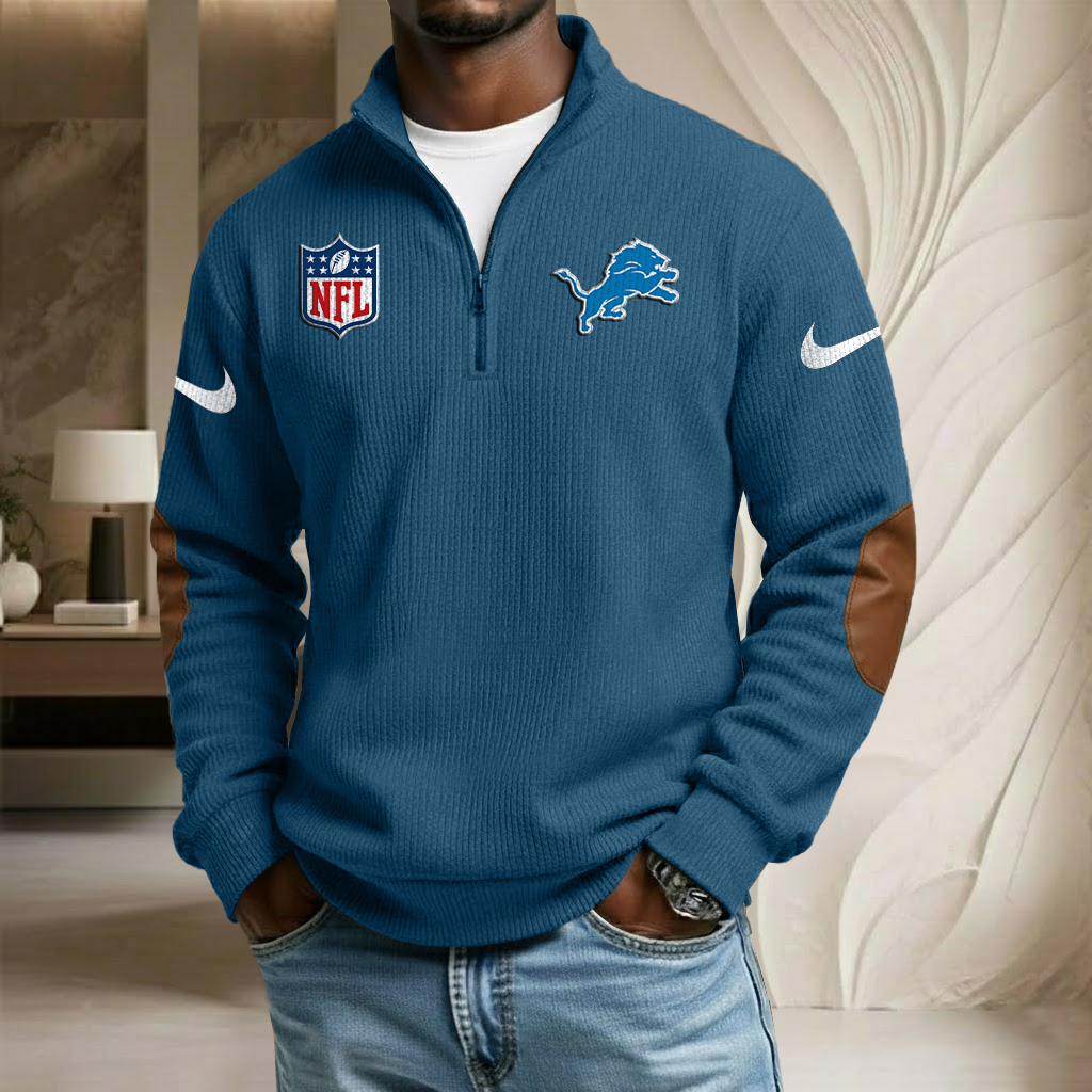 NFL x DET Sport Team Stand Collar Half-zip Sweatshirt HLP HLPHUONG