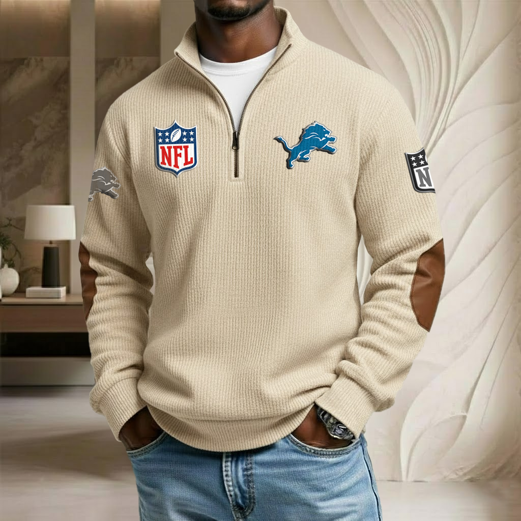 NFL x DET Stand Collar Half-zip Sweatshirt HLP HLPHUONG