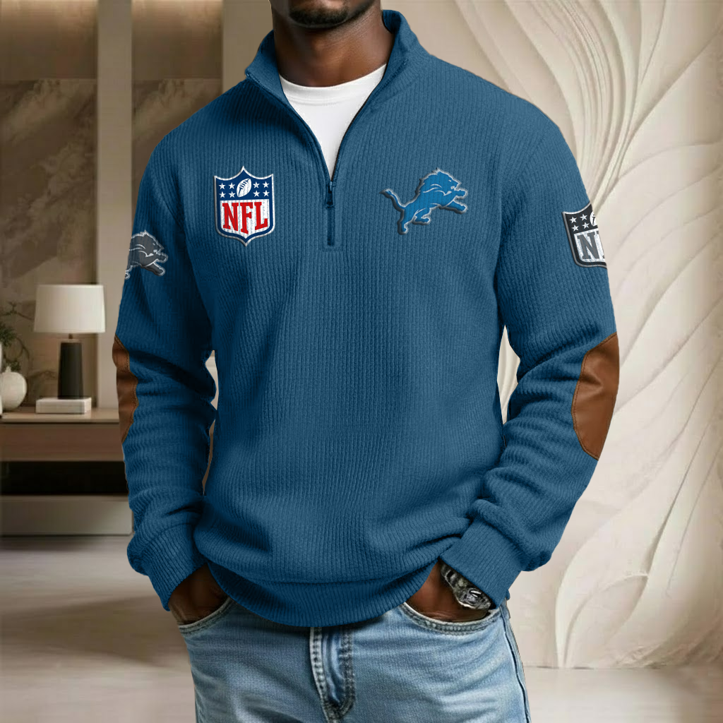 NFL x DET Stand Collar Half-zip Sweatshirt HLP HLPHUONG