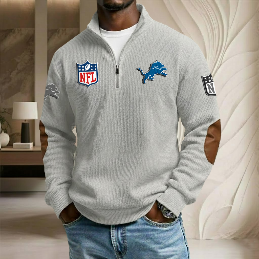 NFL x DET Stand Collar Half-zip Sweatshirt HLP HLPHUONG