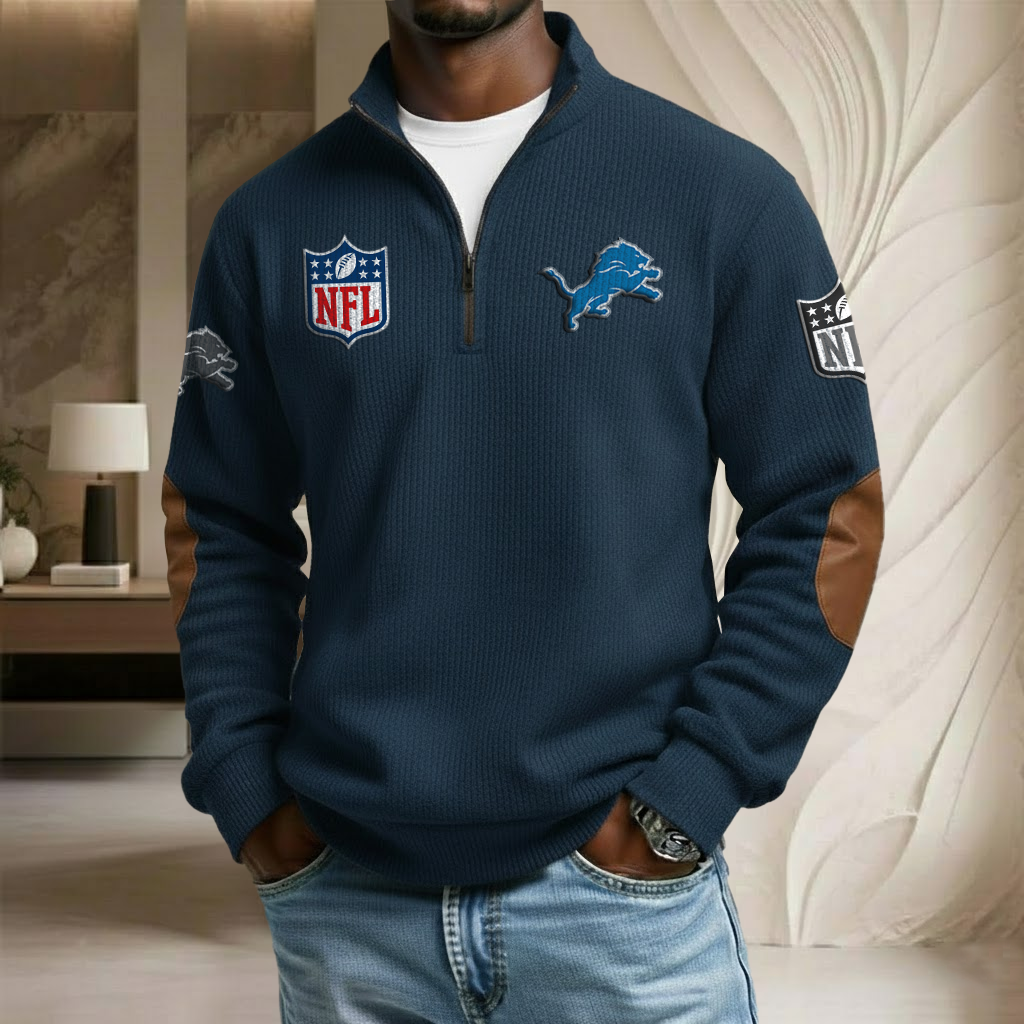 NFL x DET Stand Collar Half-zip Sweatshirt HLP HLPHUONG