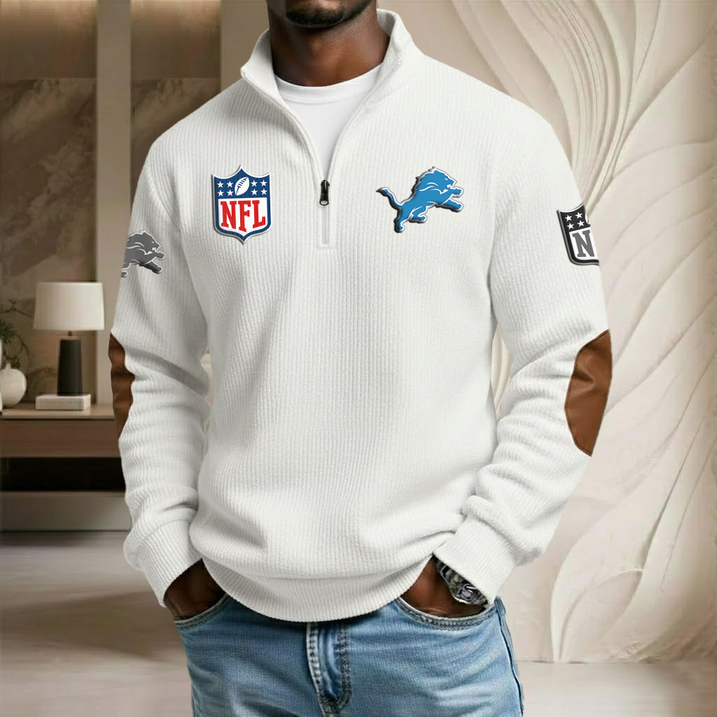 NFL x DET Stand Collar Half-zip Sweatshirt HLP HLPHUONG
