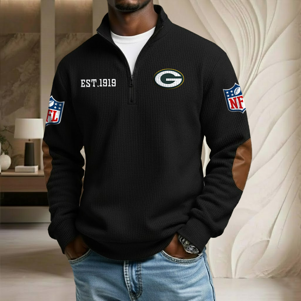 NFL x GB EST Stand Collar Half-zip Sweatshirt HLP HLPHUONG