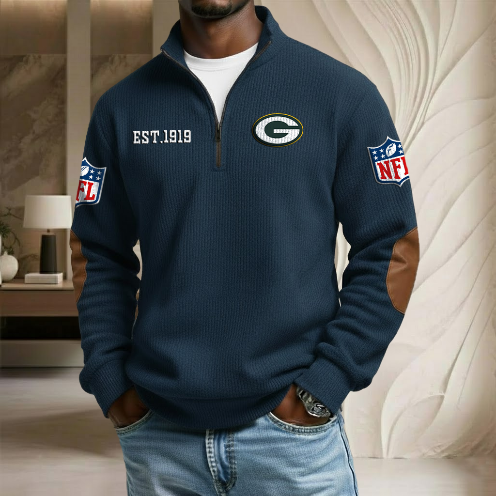 NFL x GB EST Stand Collar Half-zip Sweatshirt HLP HLPHUONG