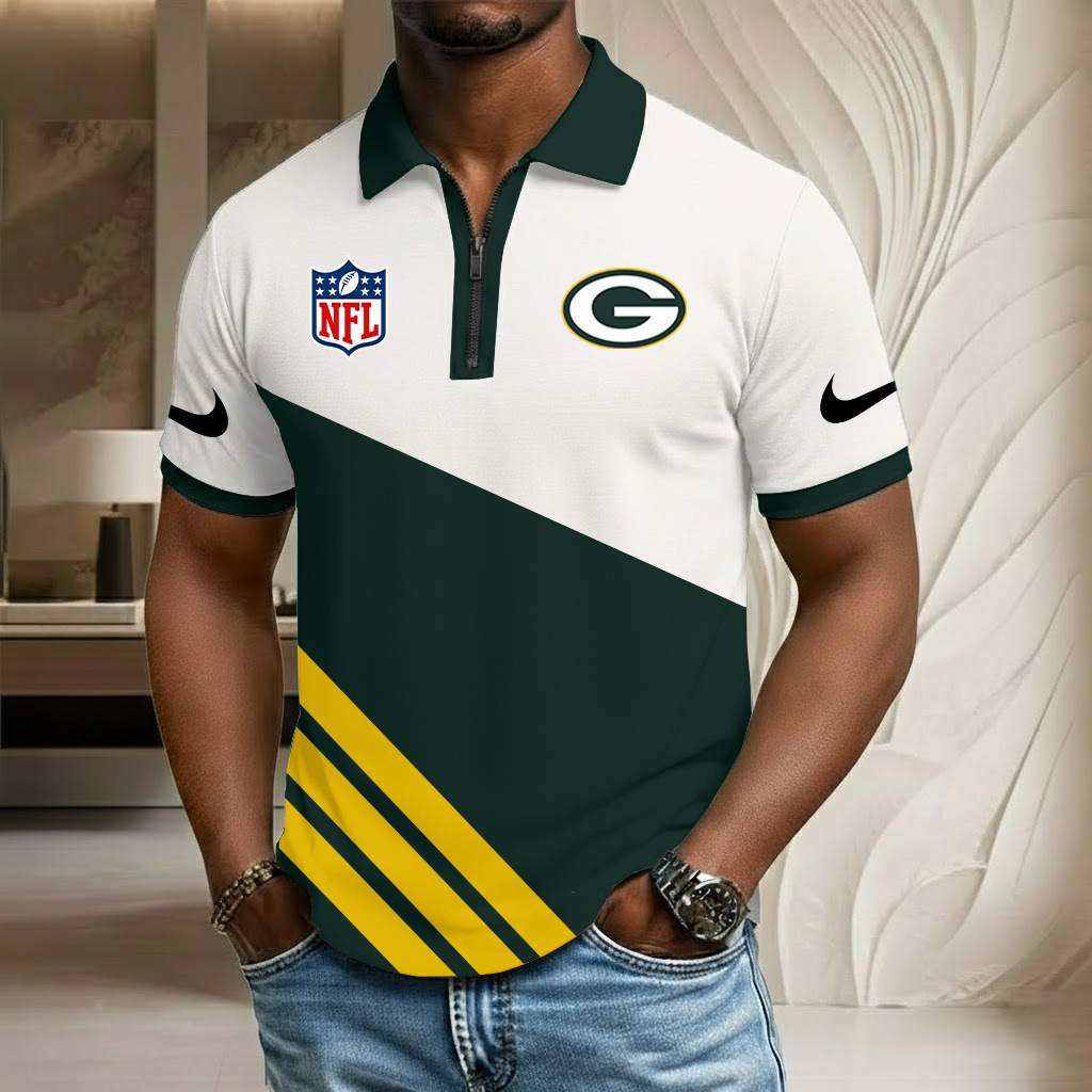 NFL x GB Sport Zip Polo Golf Shirt HLP HLPHUONG