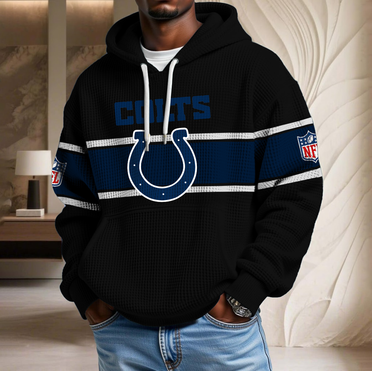 NFL x IND Black Version Waffle Hoodie HLP HLPHUONG