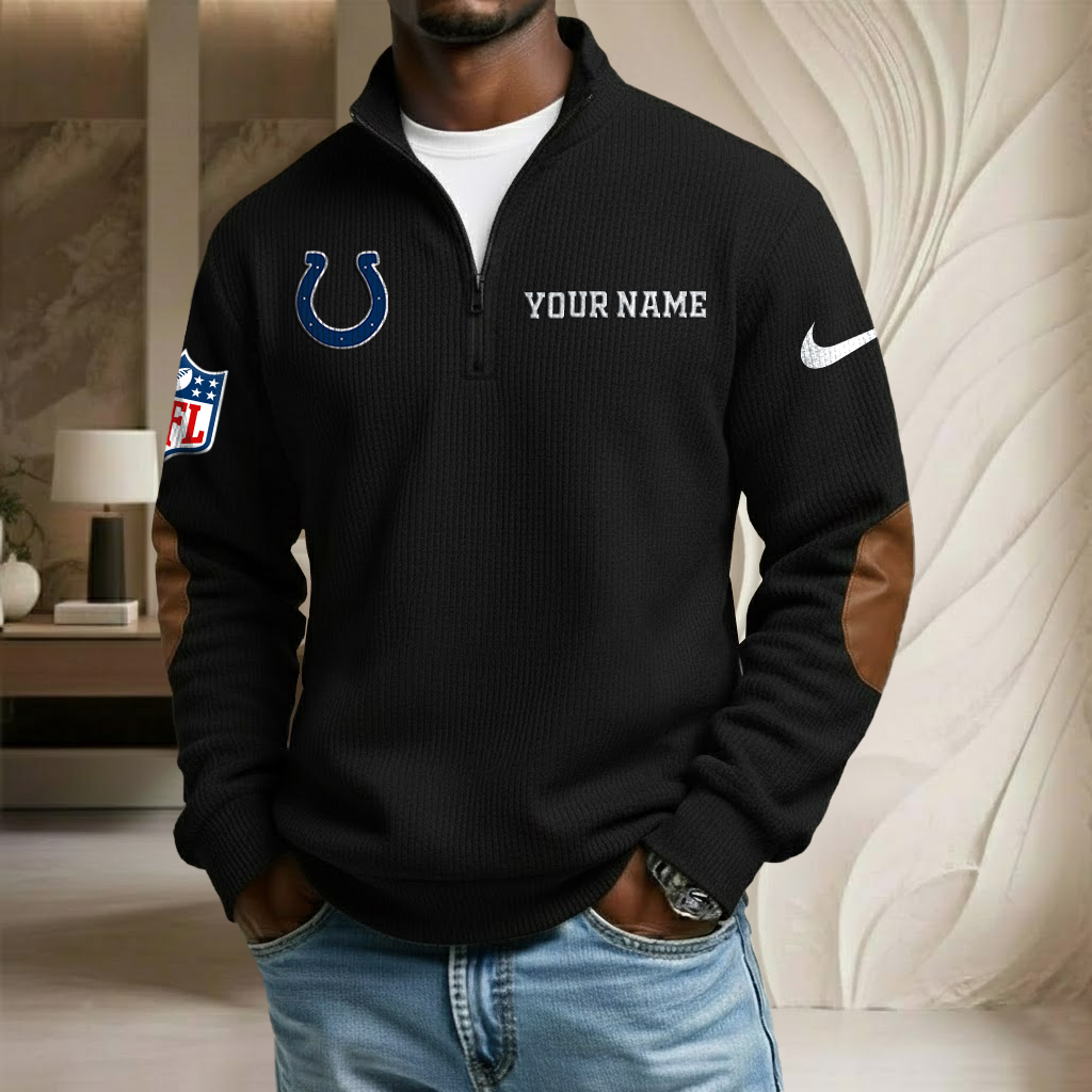 NFL x IND Custom Name Stand Collar Half-zip Sweatshirt HLP HLPHUONG
