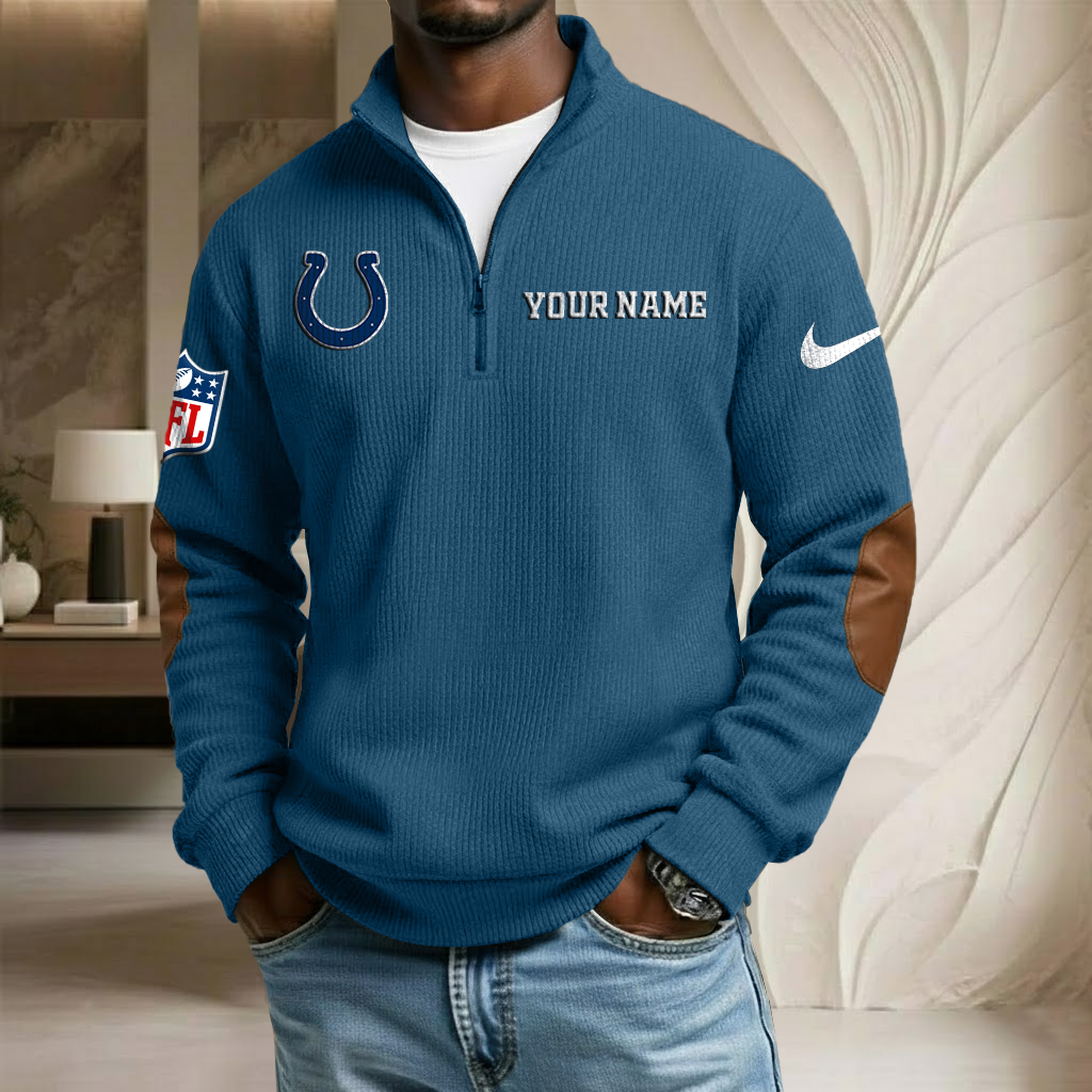 NFL x IND Custom Name Stand Collar Half-zip Sweatshirt HLP HLPHUONG