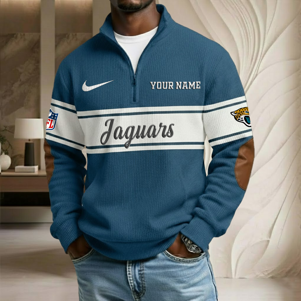 NFL x JAX Custom Name Stand Collar Half-zip Sweatshirt HLP HLPHUONG