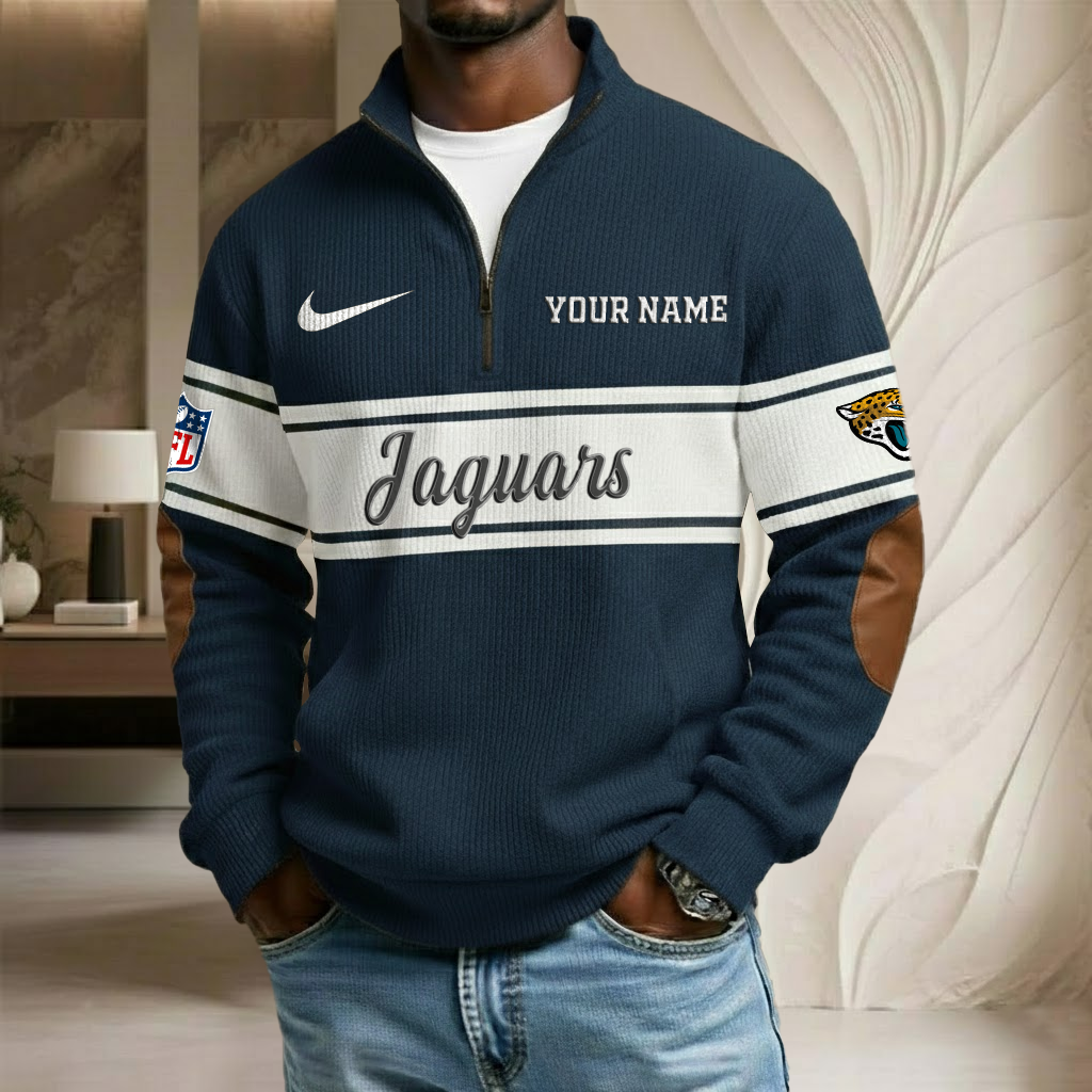 NFL x JAX Custom Name Stand Collar Half-zip Sweatshirt HLP HLPHUONG