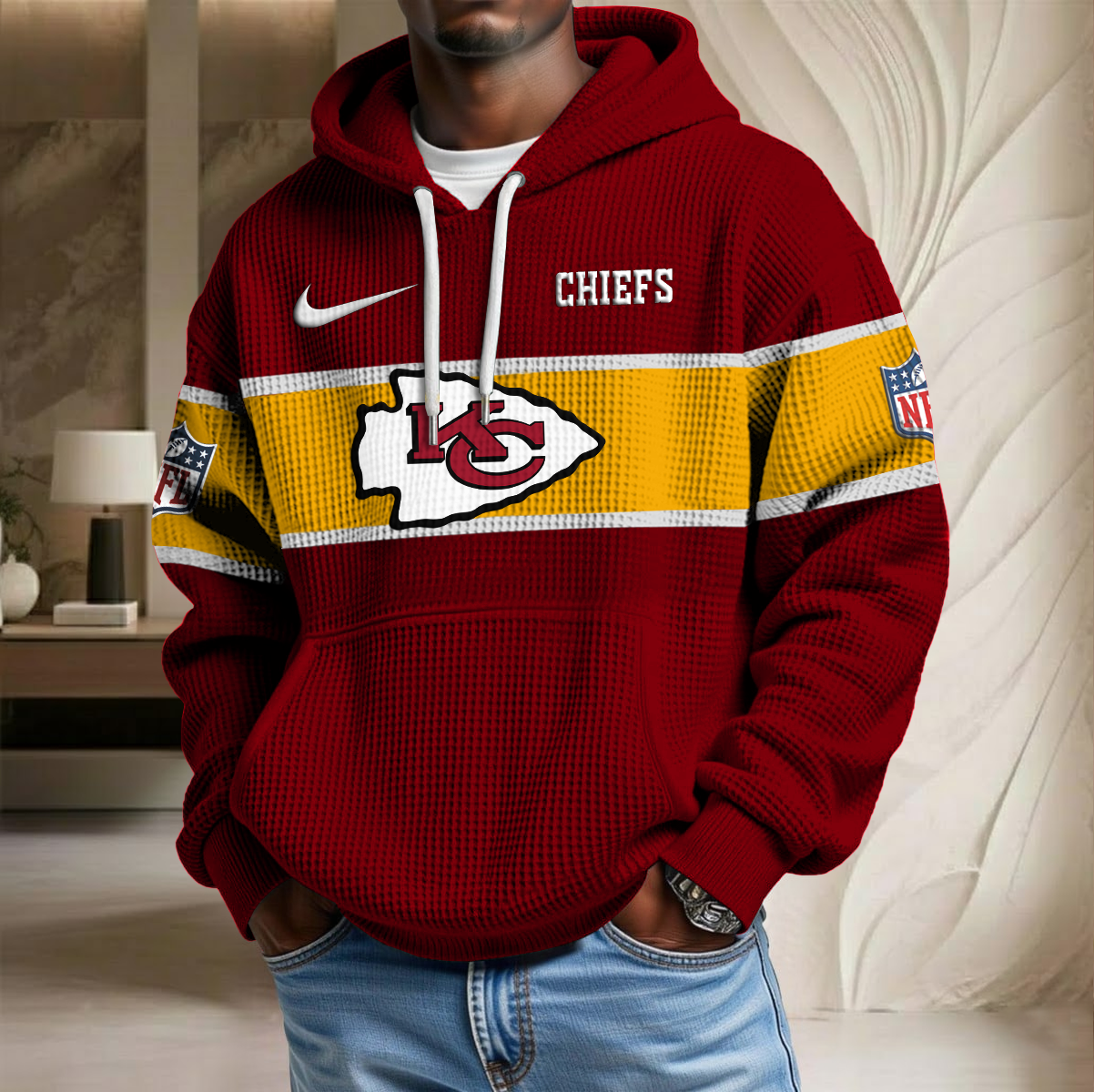 NFL x KC Team Waffle Hoodie HLP HLPHUONG