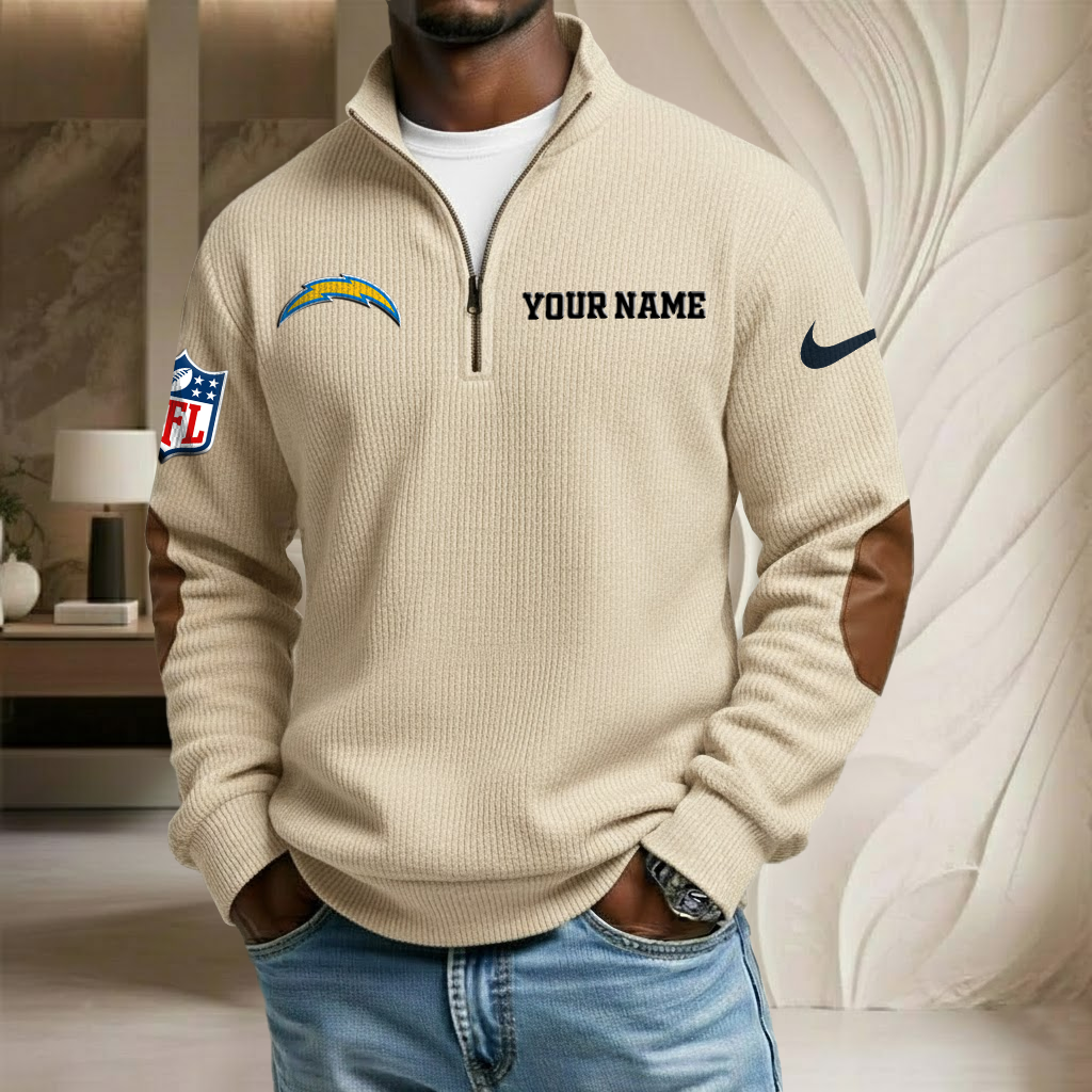 NFL x LAC Custom Name Stand Collar Half-zip Sweatshirt HLP HLPHUONG