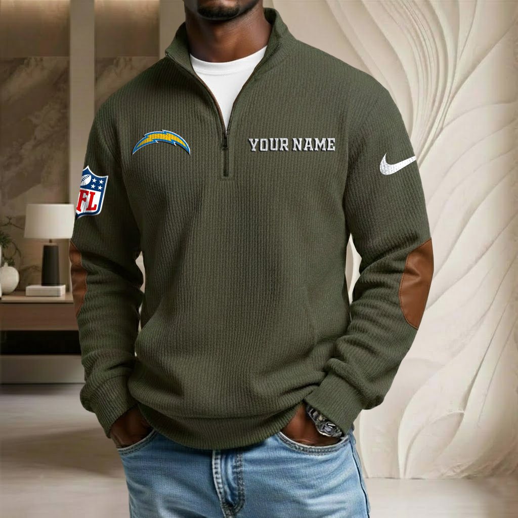 NFL x LAC Custom Name Stand Collar Half-zip Sweatshirt HLP HLPHUONG