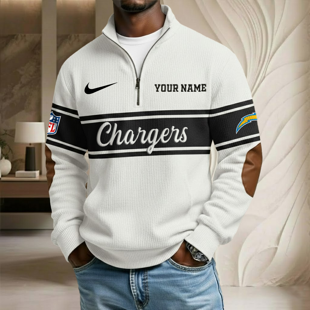 NFL x LAC Custom Name Stand Collar Half-zip Sweatshirt HLP HLPHUONG