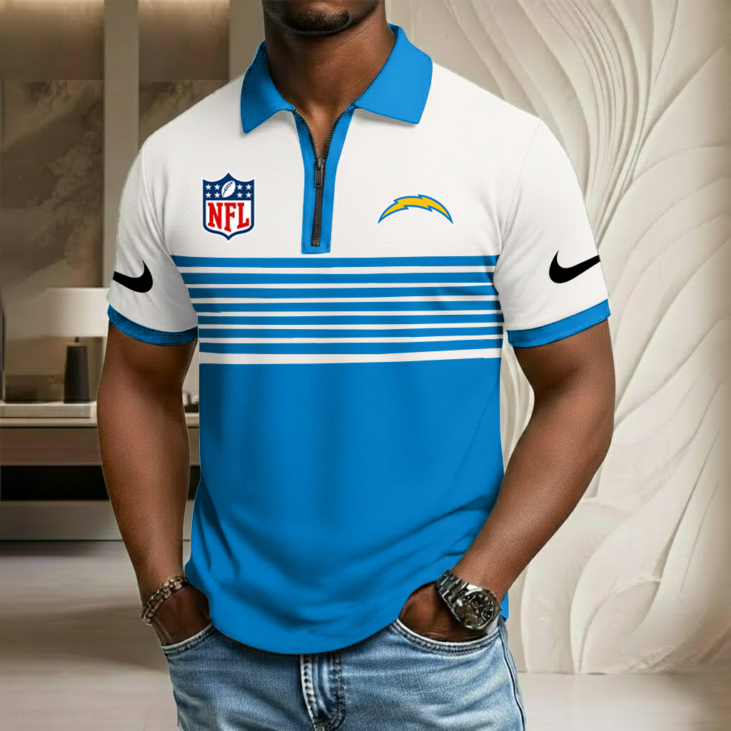 NFL x LAC Sport Zip Polo Golf Shirt HLP 250226 HLPHUONG