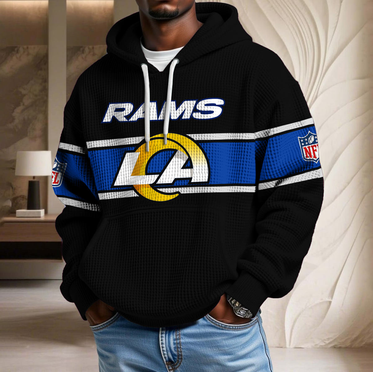 NFL x LAR Black Version Waffle Hoodie HLP HLPHUONG