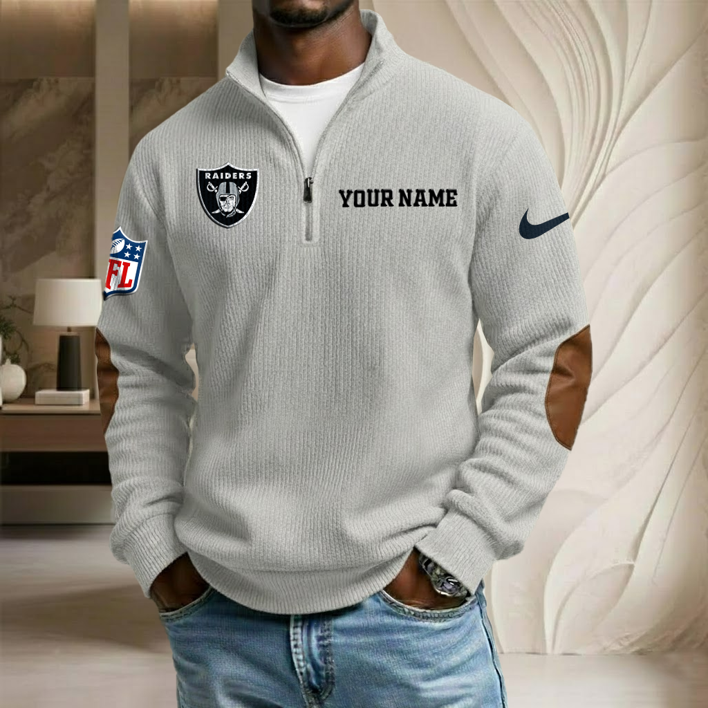 NFL x LV Custom Name Stand Collar Half-zip Sweatshirt HLP HLPHUONG