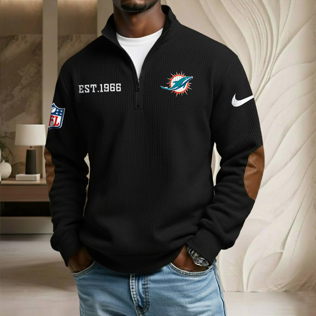 NFL x MIA EST Year Stand Collar Half-zip Sweatshirt HLP HLPHUONG