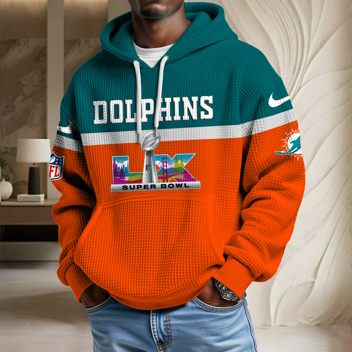 NFL x MIA SB LX Waffle Hoodie HLP HLPHUONG