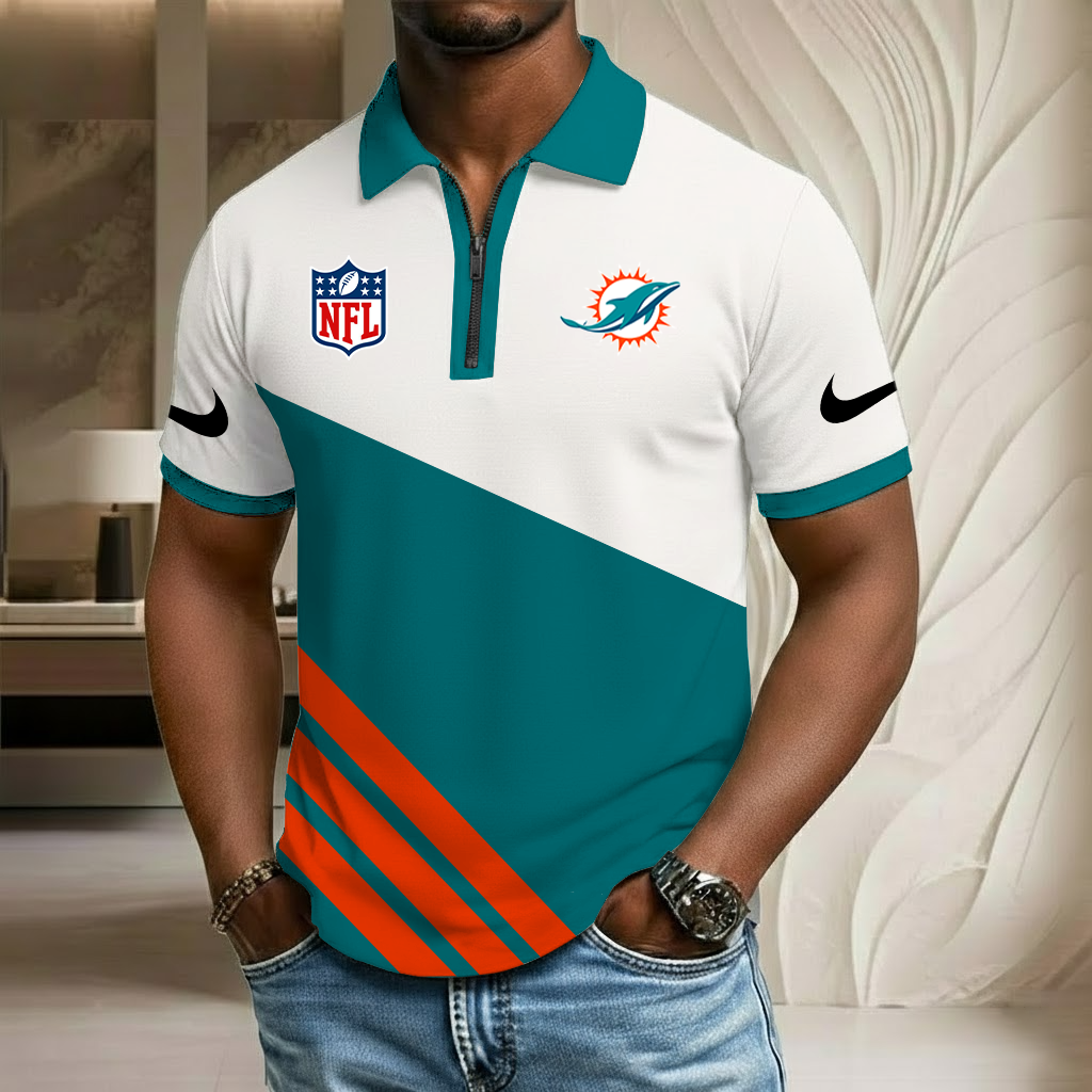 NFL x MIA Sport Zip Polo Golf Shirt HLP HLPHUONG