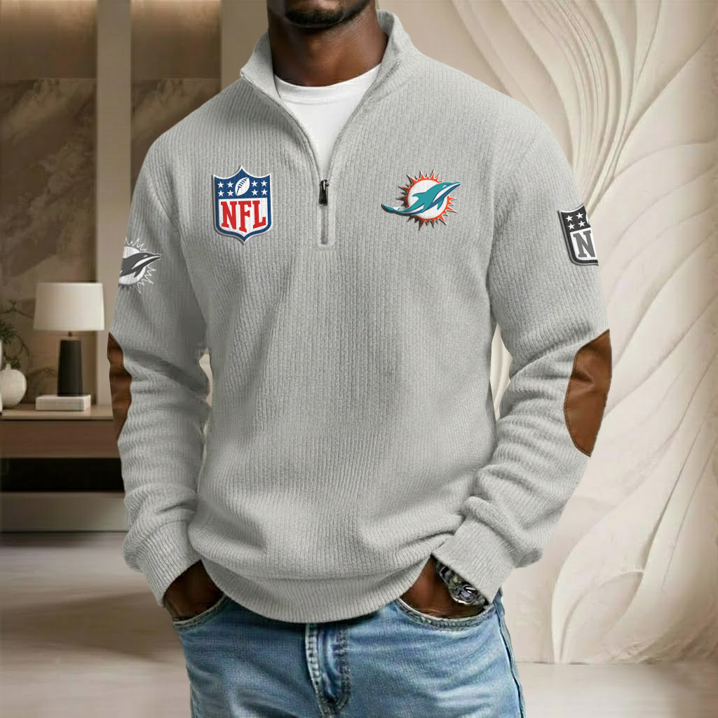 NFL x MIA Stand Collar Half-zip Sweatshirt HLP HLPHUONG
