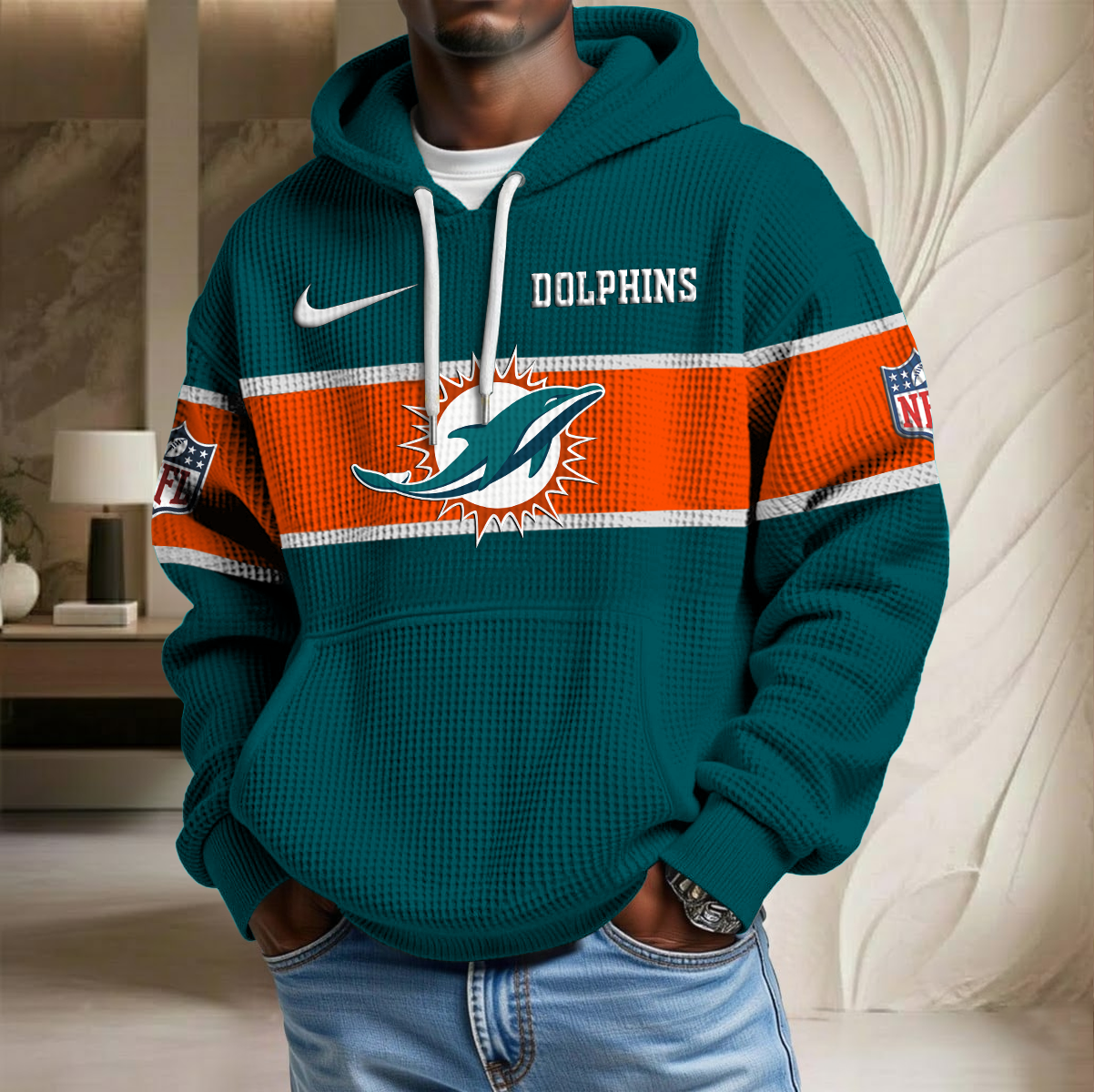 NFL x MIA Team Waffle Hoodie HLP HLPHUONG