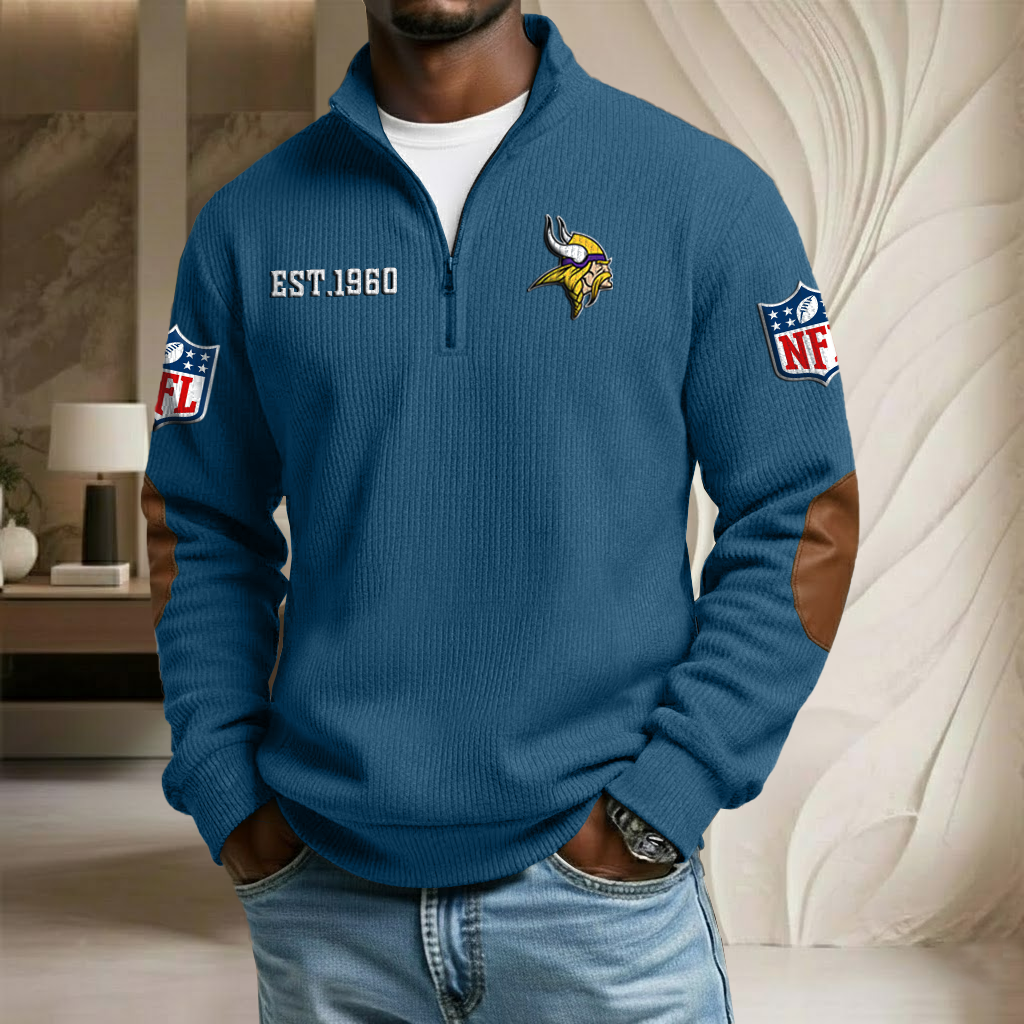 NFL x MIN EST Stand Collar Half-zip Sweatshirt HLP HLPHUONG