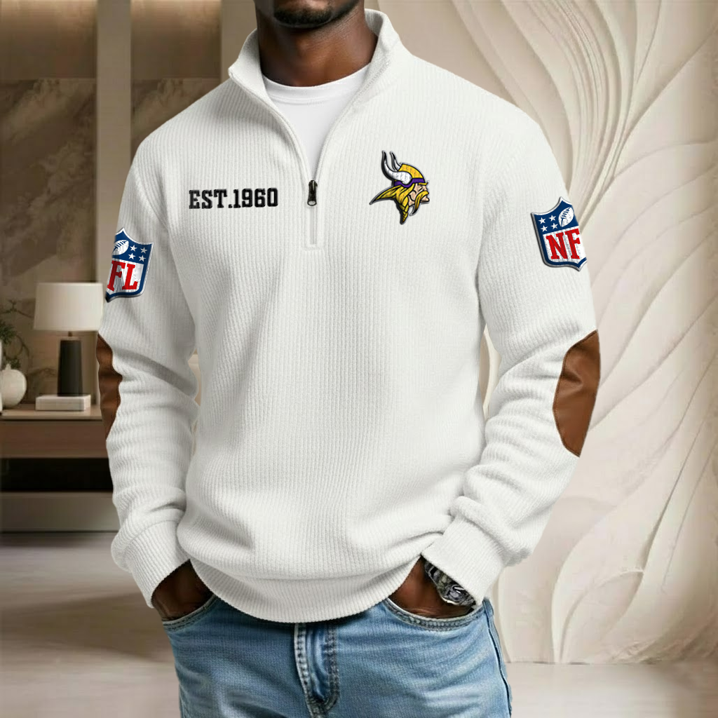 NFL x MIN EST Stand Collar Half-zip Sweatshirt HLP HLPHUONG