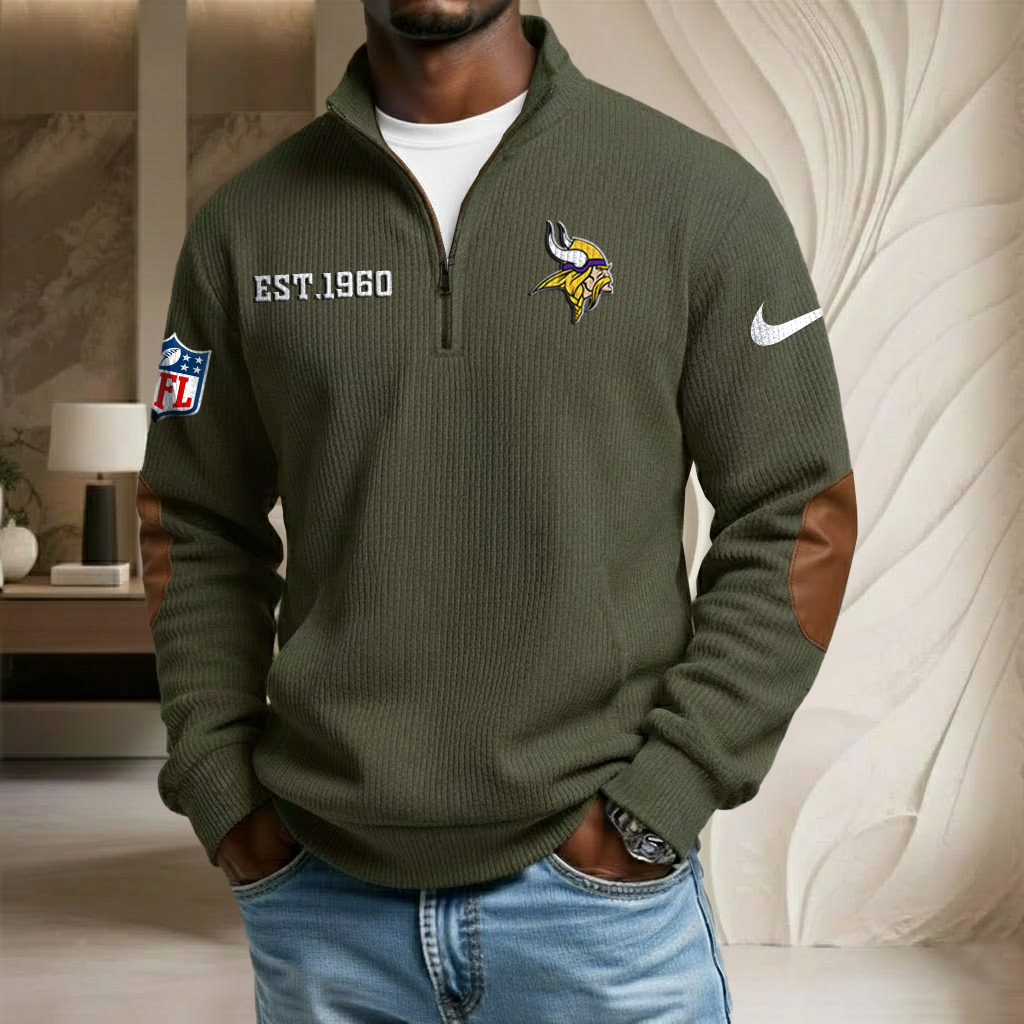 NFL x MIN EST Year Stand Collar Half-zip Sweatshirt HLP HLPHUONG