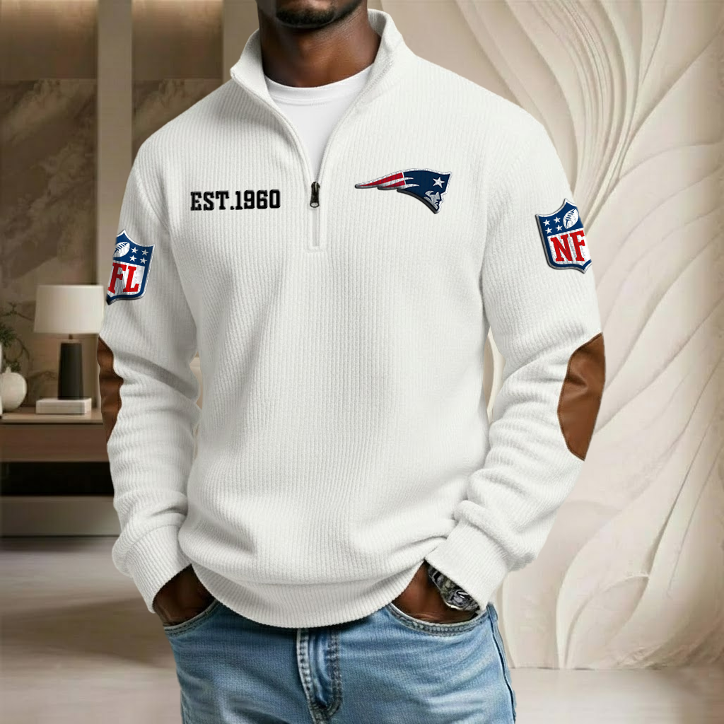 NFL x NE EST Stand Collar Half-zip Sweatshirt HLP HLPHUONG