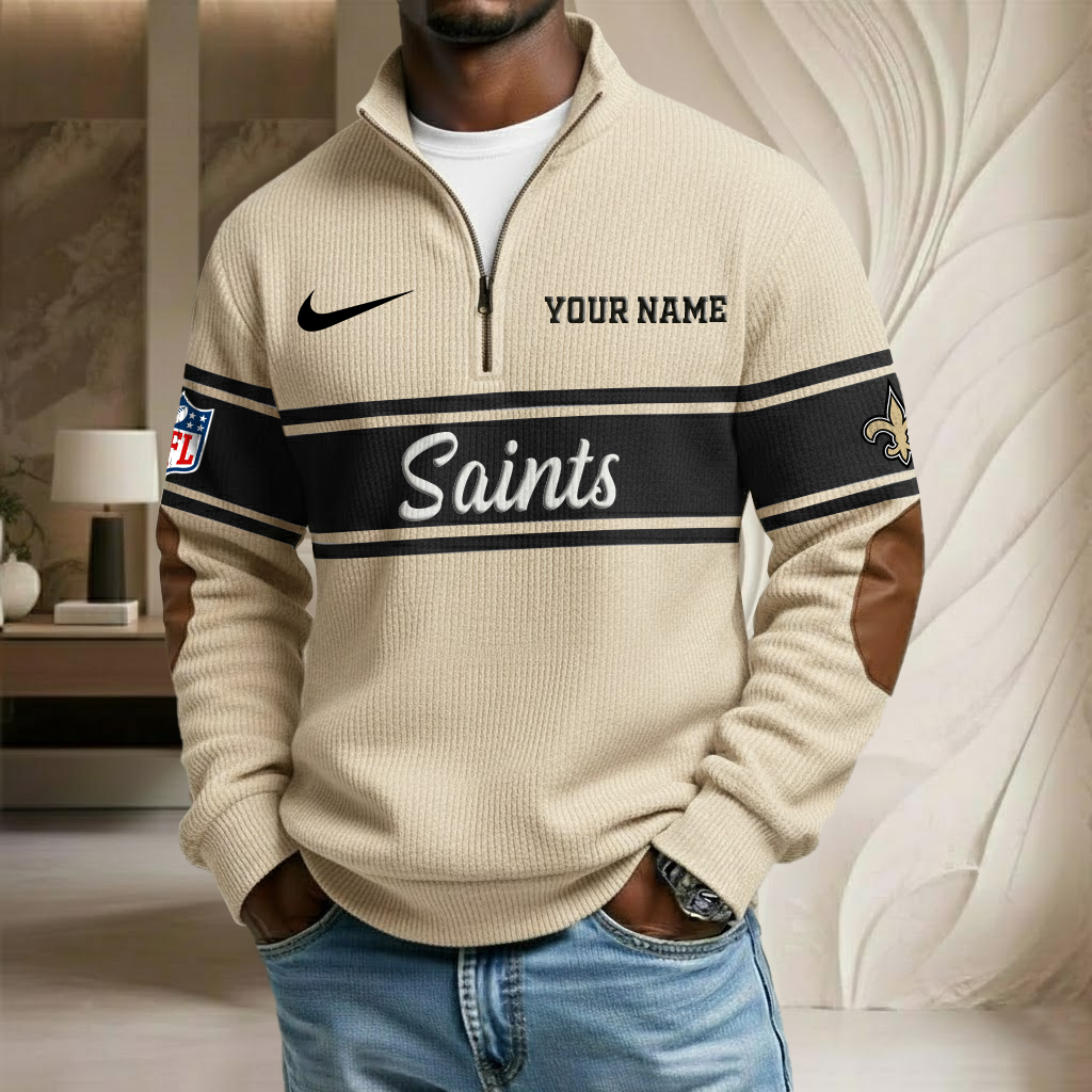 NFL x NO Custom Name Stand Collar Half-zip Sweatshirt HLP HLPHUONG