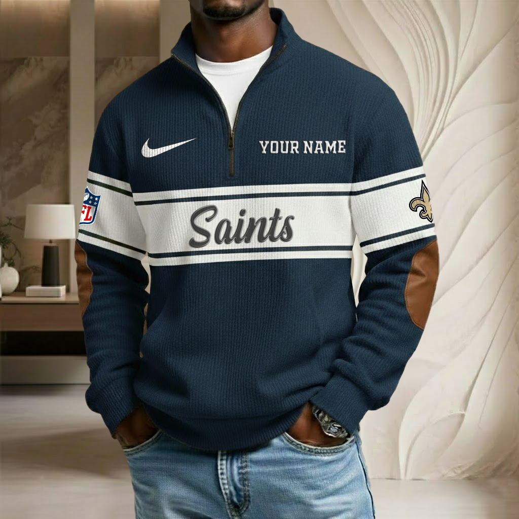 NFL x NO Custom Name Stand Collar Half-zip Sweatshirt HLP HLPHUONG