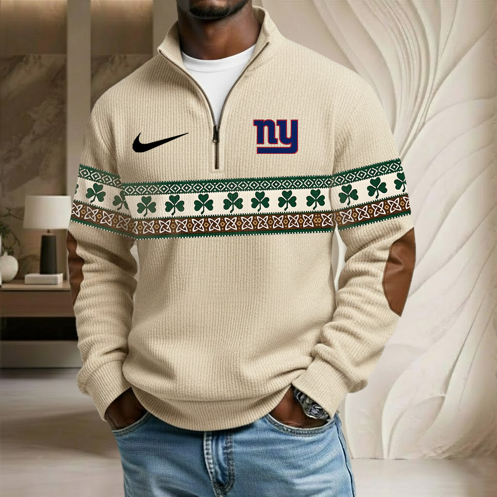 NFL x NYG Lucky St Patrick Day Stand Collar Half-zip Sweatshirt HLP HLPHUONG