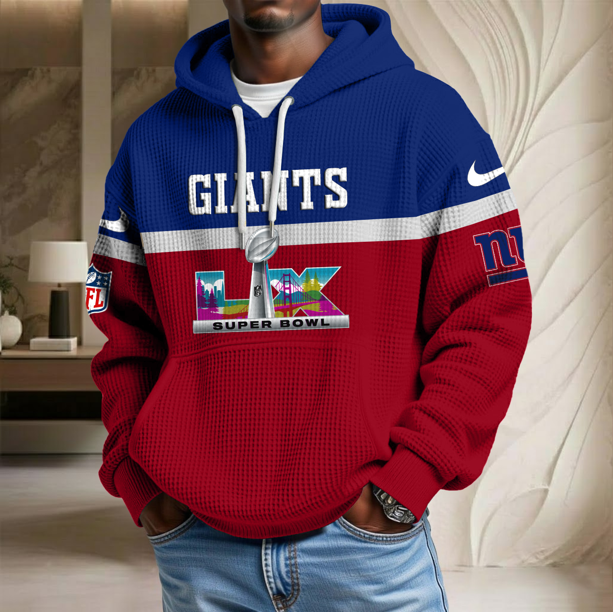 NFL x NYG SB LX Waffle Hoodie HLP HLPHUONG