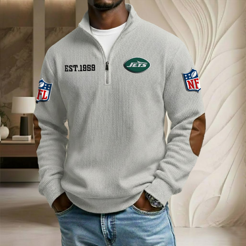 NFL x NYJ EST Stand Collar Half-zip Sweatshirt HLP HLPHUONG