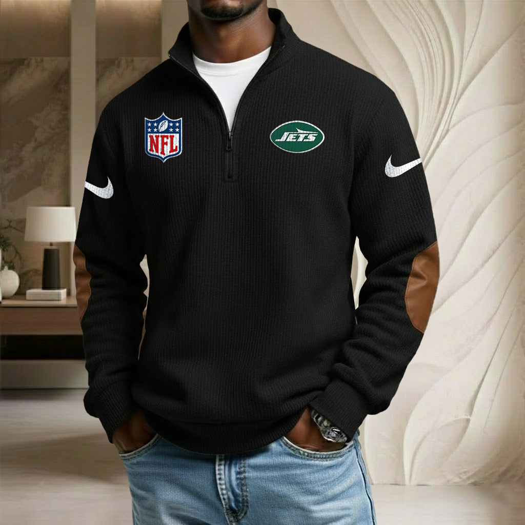 NFL x NYJ Sport Team Stand Collar Half-zip Sweatshirt HLP HLPHUONG