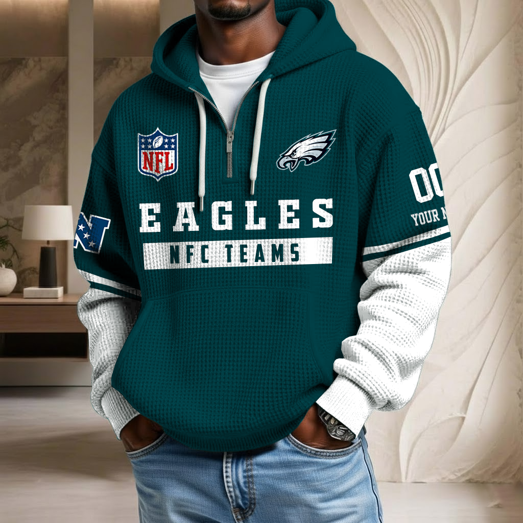 NFL x PHI Team Custom Waffle Half Zip Hoodie HLP HLPHUONG