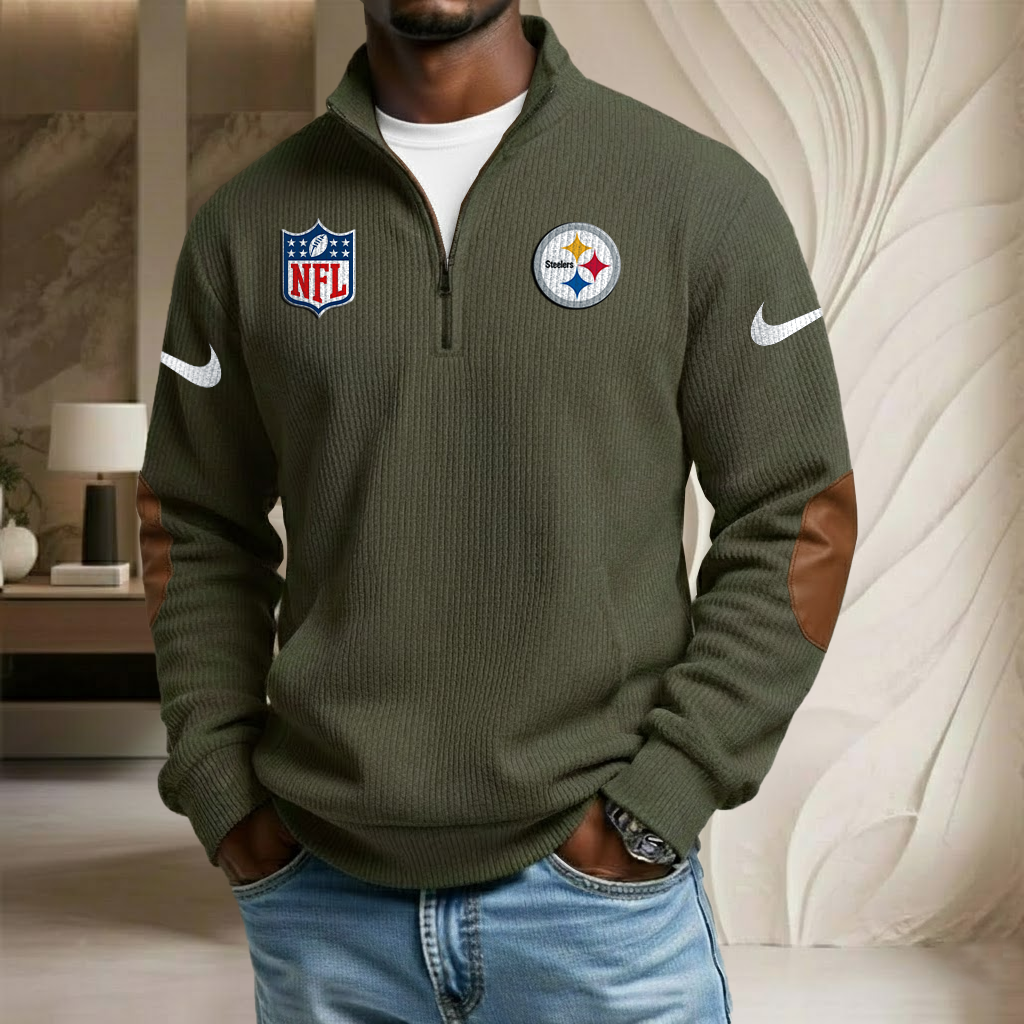 NFL x PIT Sport Team Stand Collar Half-zip Sweatshirt HLP HLPHUONG