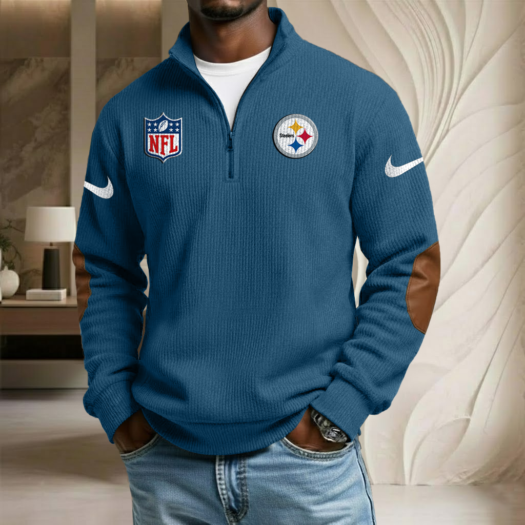 NFL x PIT Sport Team Stand Collar Half-zip Sweatshirt HLP HLPHUONG
