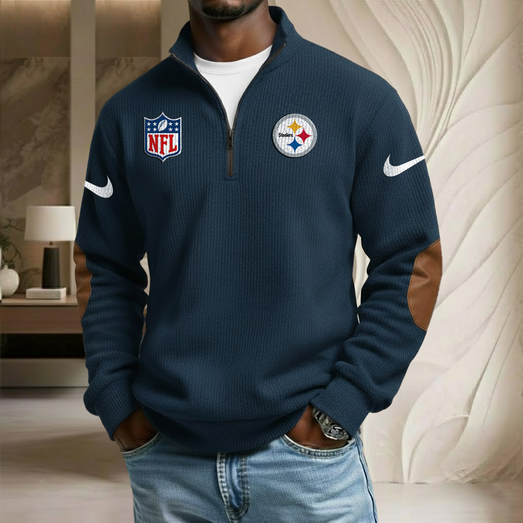 NFL x PIT Sport Team Stand Collar Half-zip Sweatshirt HLP HLPHUONG