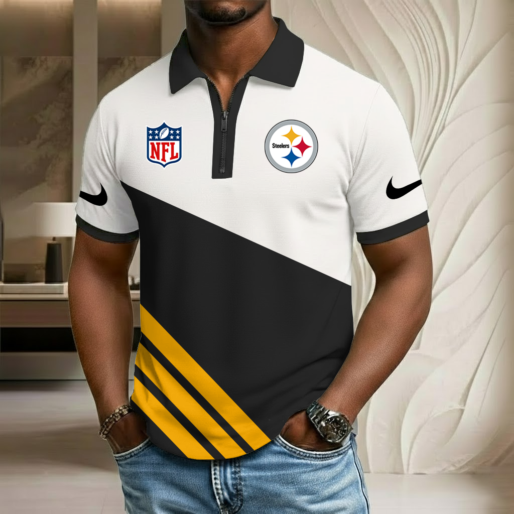 NFL x PIT Sport Zip Polo Golf Shirt HLP HLPHUONG
