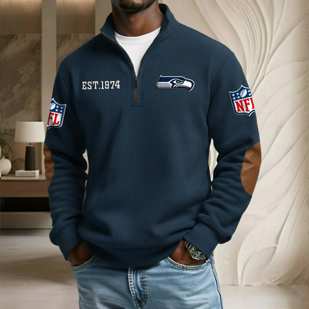 NFL x SEA EST Stand Collar Half-zip Sweatshirt HLP HLPHUONG