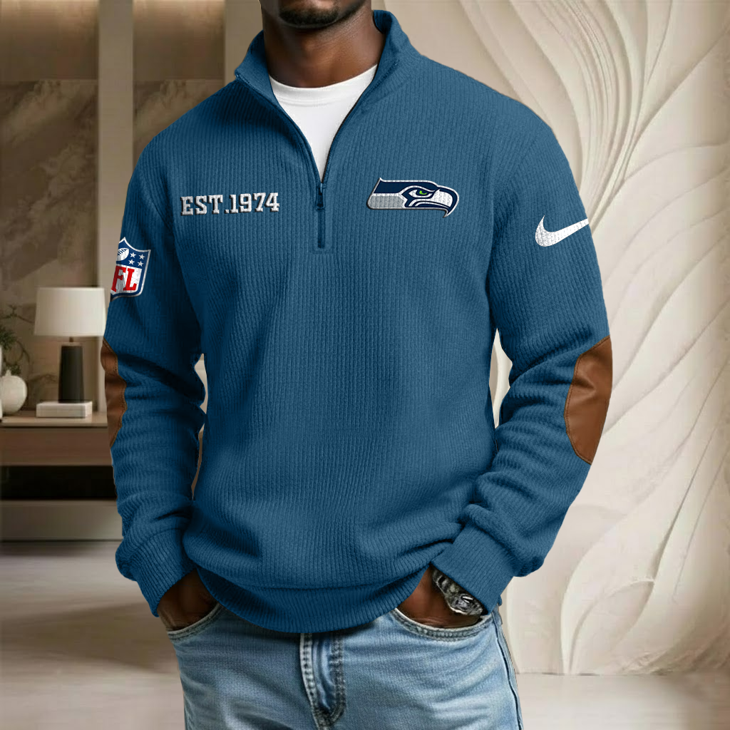 NFL x SEA EST Year Stand Collar Half-zip Sweatshirt HLP HLPHUONG