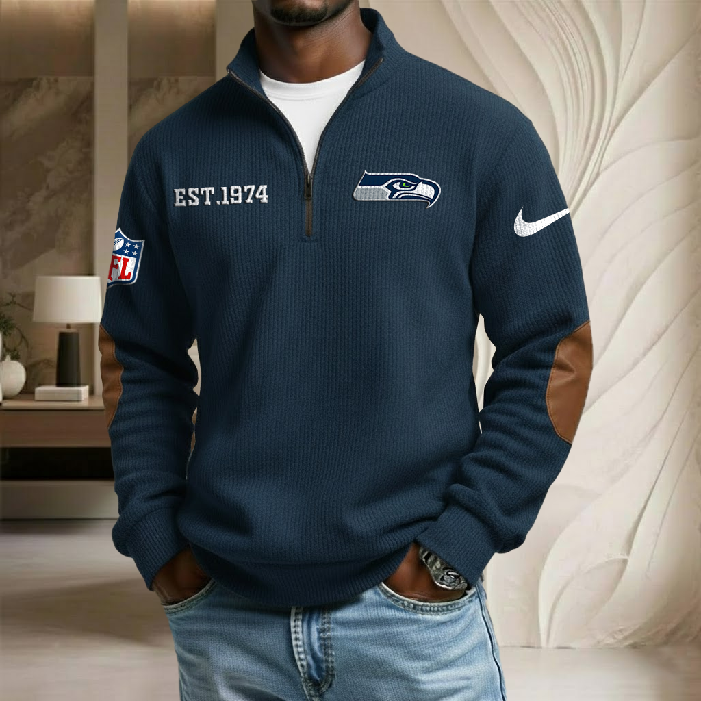 NFL x SEA EST Year Stand Collar Half-zip Sweatshirt HLP HLPHUONG