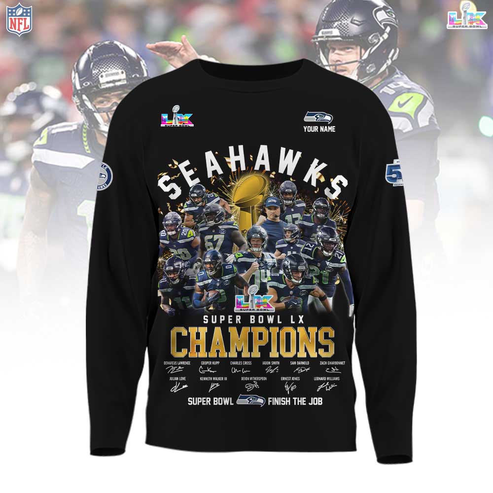 NFL x SEA SB Champion Custom Name Long Sleeve HLP HLPHUONG