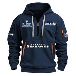 NFL x SEA SB Champion Half Zipper Hoodie HLP HLPHUONG