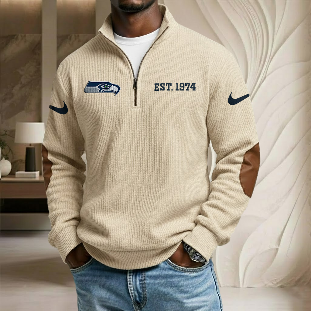 NFL x SEA SB V6 EST Stand Collar Half-zip Sweatshirt HLP HLPHUONG