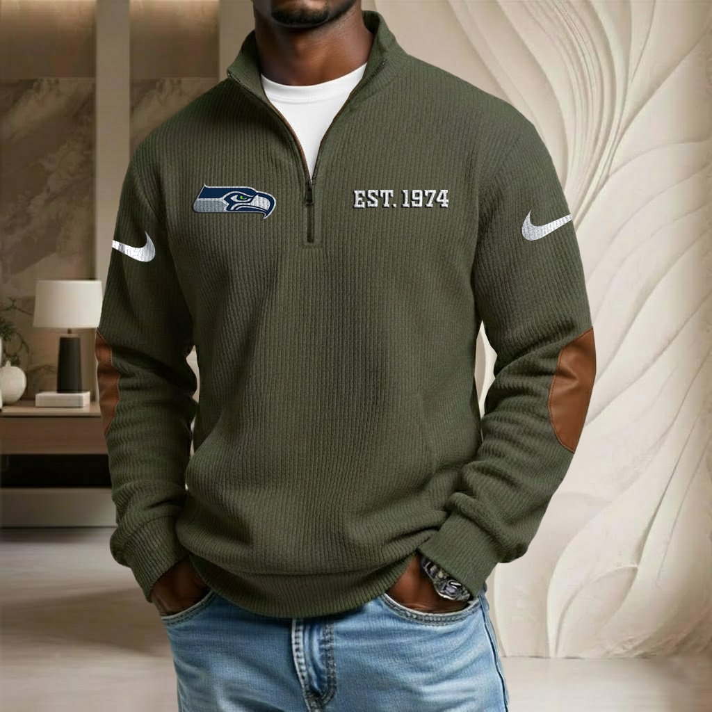 NFL x SEA SB V6 EST Stand Collar Half-zip Sweatshirt HLP HLPHUONG